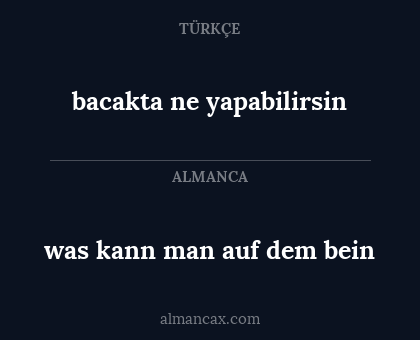 bacakta ne yapabilirsin - was kann man auf dem bein