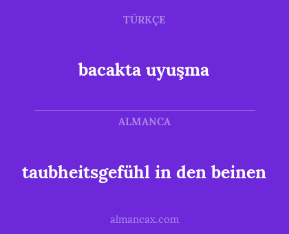 bacakta uyuşma - taubheitsgefühl in den beinen
