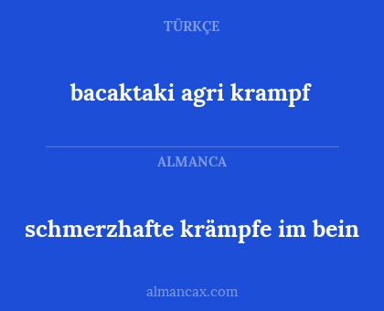 schmerzhafte krämpfe im bein - bacaktaki agri krampf