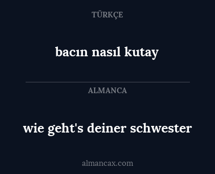 bacın nasıl kutay - wie geht's deiner schwester