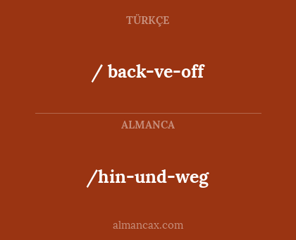 /hin-und-weg - / back-ve-off