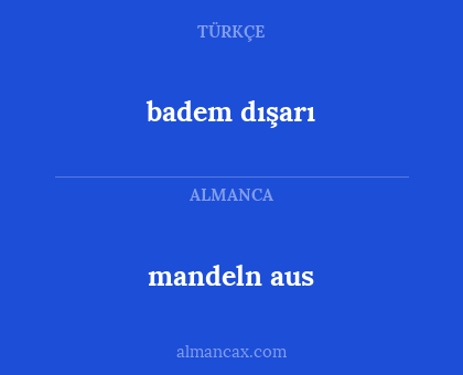 mandeln aus - badem dışarı