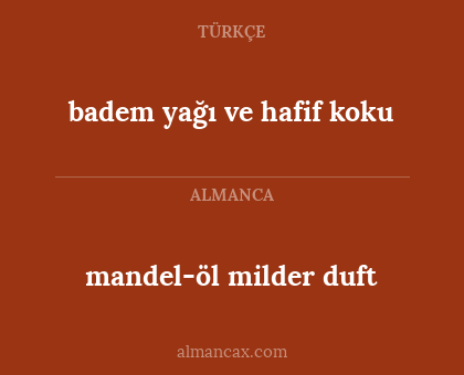 badem yağı ve hafif koku - mandel-öl milder duft