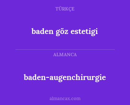 baden göz estetigi - baden-augenchirurgie