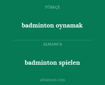 badminton spielen - badminton oynamak