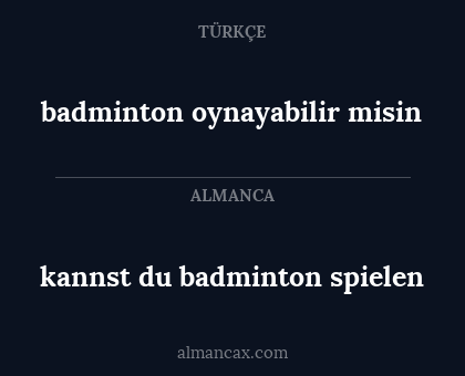 badminton oynayabilir misin - kannst du badminton spielen