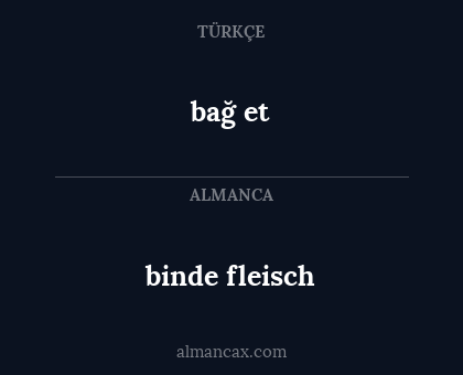 bağ et - binde fleisch