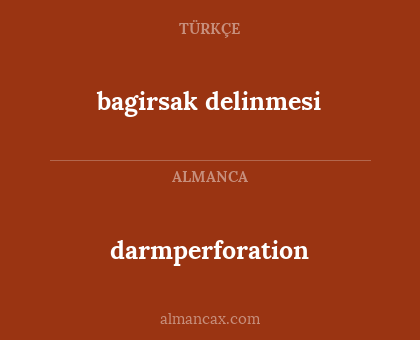 darmperforation - bagirsak delinmesi