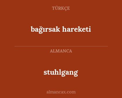 bağırsak hareketi - stuhlgang