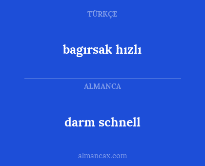 darm schnell - bagırsak hızlı