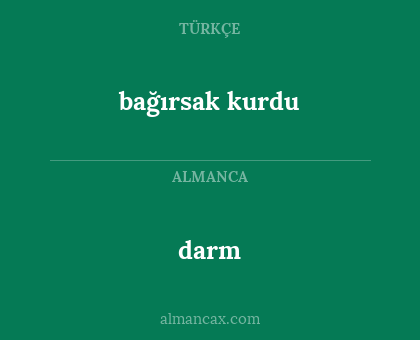 bağırsak kurdu - darm