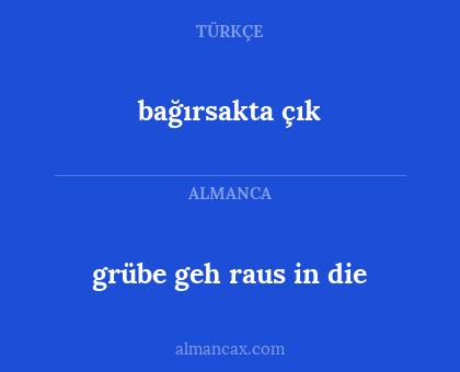 bağırsakta çık - grübe geh raus in die