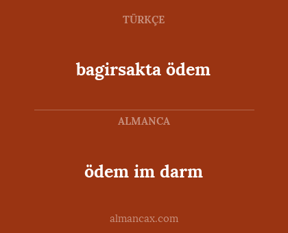 ödem im darm - bagirsakta ödem