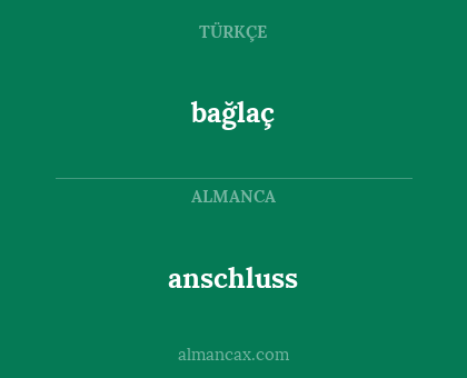 anschluss - bağlaç
