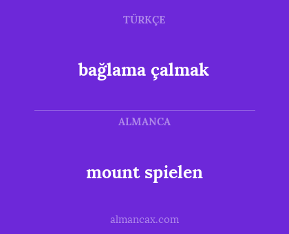 mount spielen - bağlama çalmak
