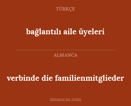 bağlantılı aile üyeleri - verbinde die familienmitglieder