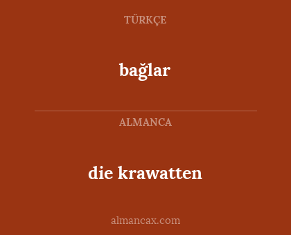 bağlar - die krawatten