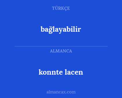 konnte lacen - bağlayabilir