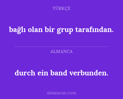 bağlı olan bir grup tarafından. - durch ein band verbunden.