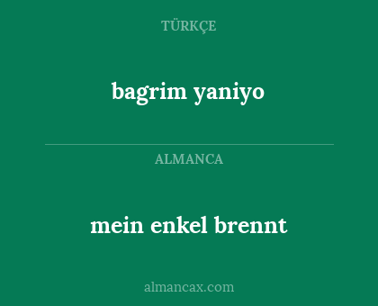 bagrim yaniyo - mein enkel brennt