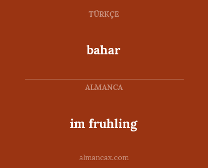 bahar - im fruhling