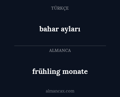 frühling monate - bahar ayları