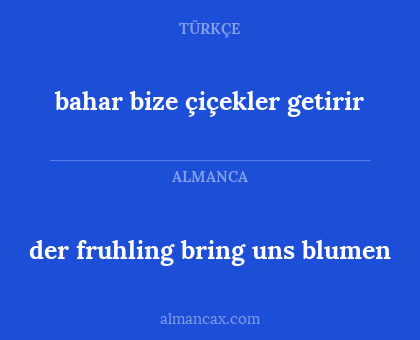 bahar bize çiçekler getirir - der fruhling bring uns blumen