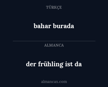 der frühling ist da - bahar burada