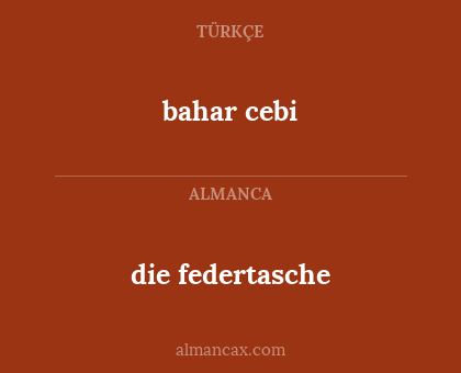 die federtasche - bahar cebi
