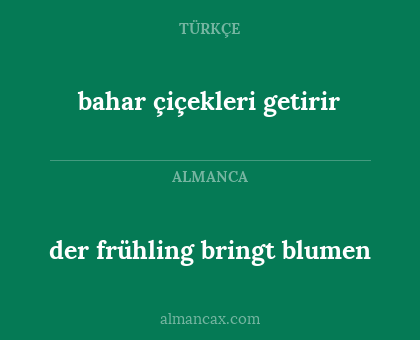 der frühling bringt blumen - bahar çiçekleri getirir