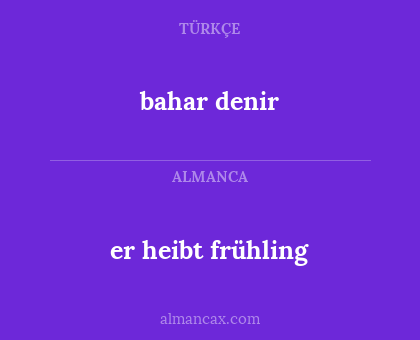 bahar denir - er heibt frühling