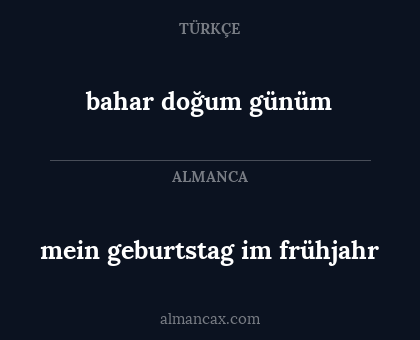 bahar doğum günüm - mein geburtstag im frühjahr