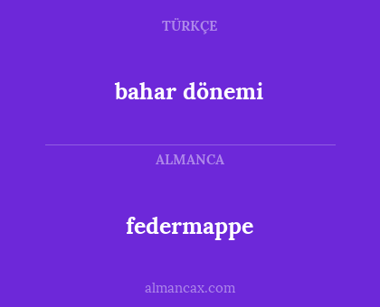 federmappe - bahar dönemi