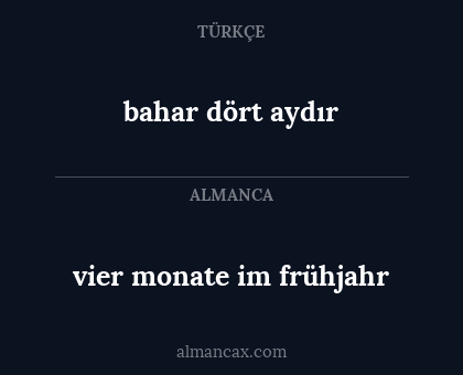 vier monate im frühjahr - bahar dört aydır
