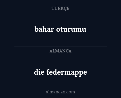 bahar oturumu - die federmappe