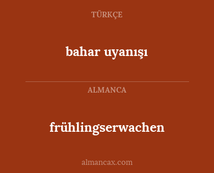 bahar uyanışı - frühlingserwachen