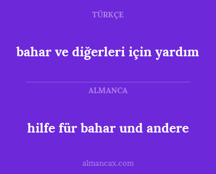 hilfe für bahar und andere - bahar ve diğerleri için yardım