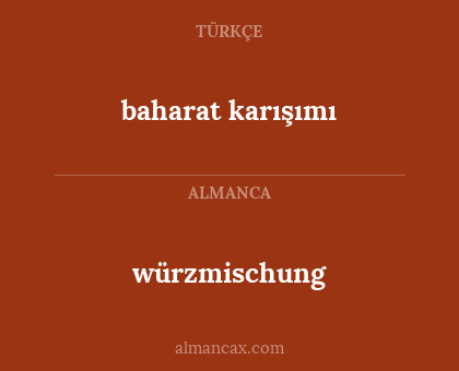 würzmischung - baharat karışımı