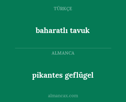 pikantes geflügel - baharatlı tavuk