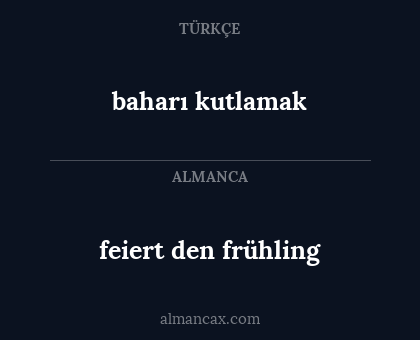 baharı kutlamak - feiert den frühling