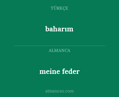 baharım - meine feder