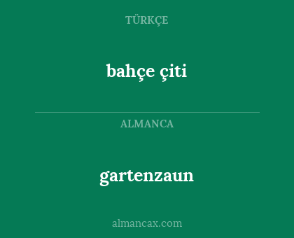 bahçe çiti - gartenzaun