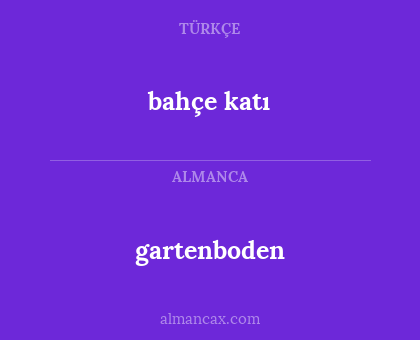 bahçe katı - gartenboden