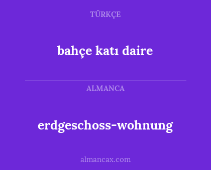 bahçe katı daire - erdgeschoss-wohnung