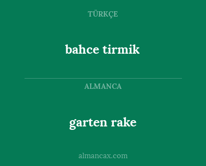 garten rake - bahce tirmik