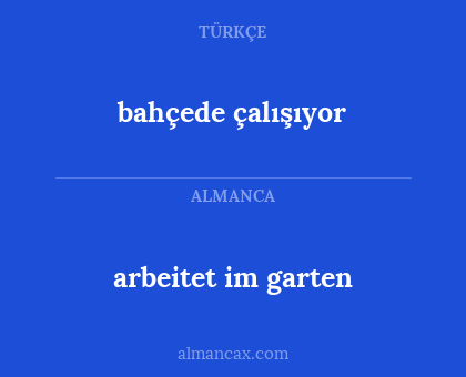bahçede çalışıyor - arbeitet im garten