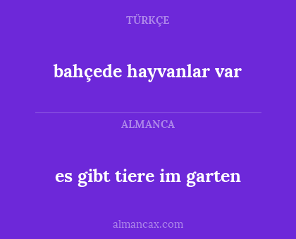 bahçede hayvanlar var - es gibt tiere im garten