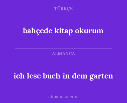 bahçede kitap okurum - ich lese buch in dem garten
