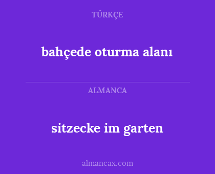 sitzecke im garten - bahçede oturma alanı