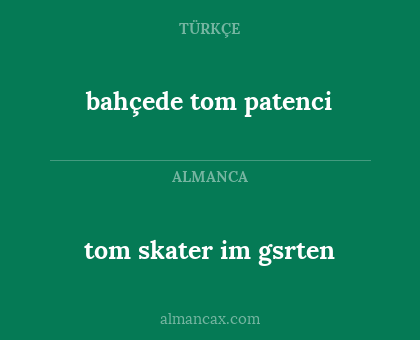 bahçede tom patenci - tom skater im gsrten